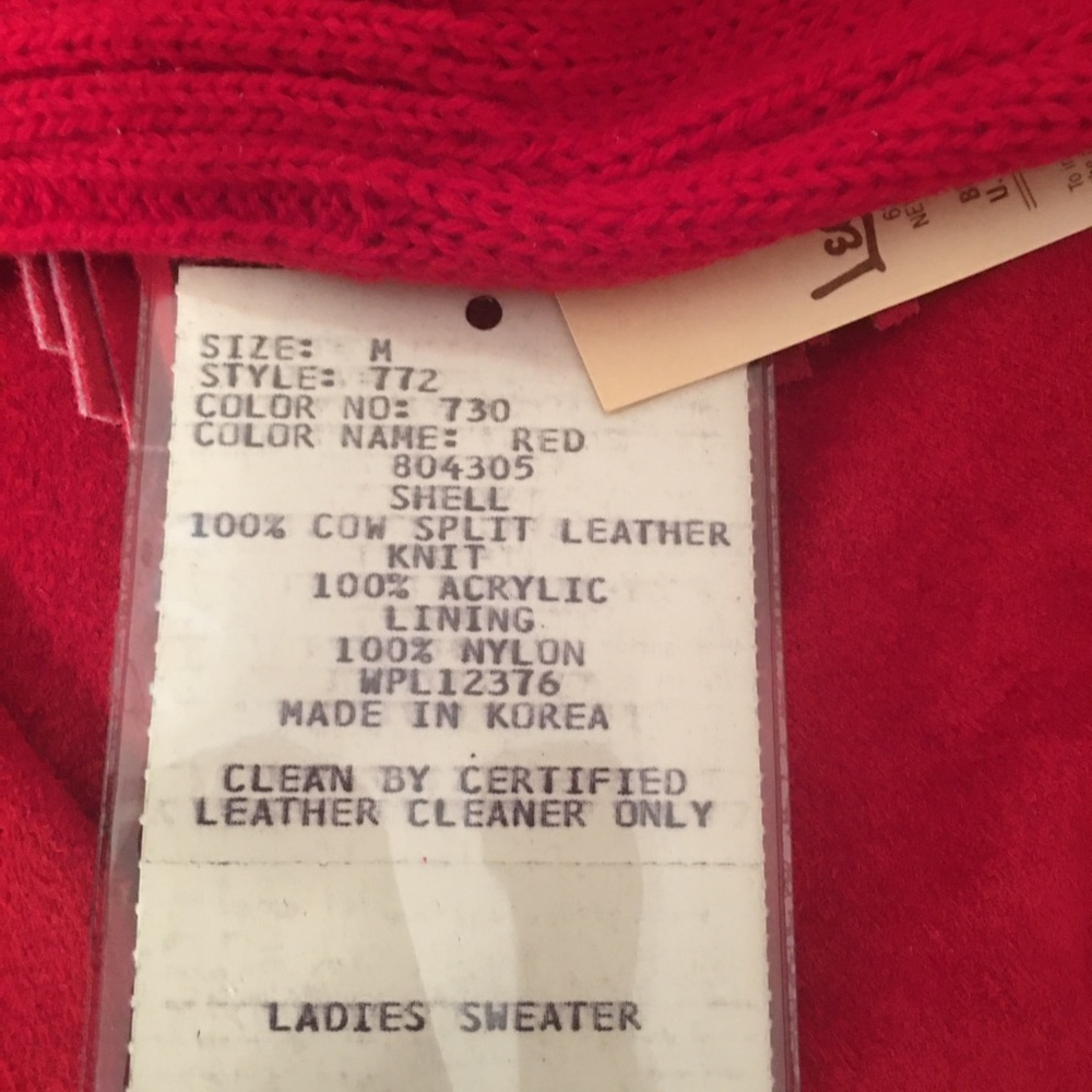 BEAUTIFUL VINTAGE SWEATER WITH LEATHER & FRINGE NWT - Picture 6 of 6